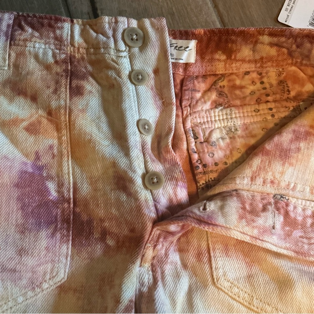 FREE PEOPLE ….We The Free Tie-Dye Women Shorts - Orange and Purple